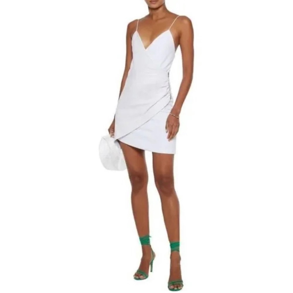 NWT Alice + Olivia Ashanti white leather combo mini dress